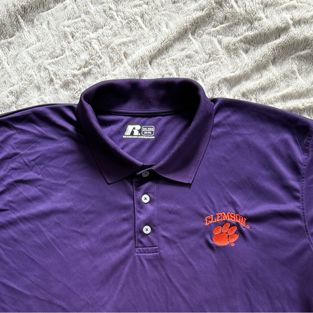 Purple Polo Shirt with Orange Emblem - Picture 2 of 2